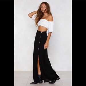 Nasty Gal All The Way Up Maxi Skirt - Black